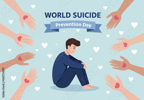 Let's celebrate world suicide prevention day, vector design illustration
