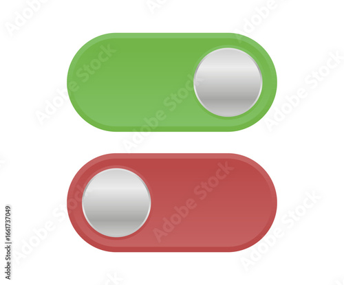 Free Download Red and green toggle buttons, switch on and off. - GFXLoad