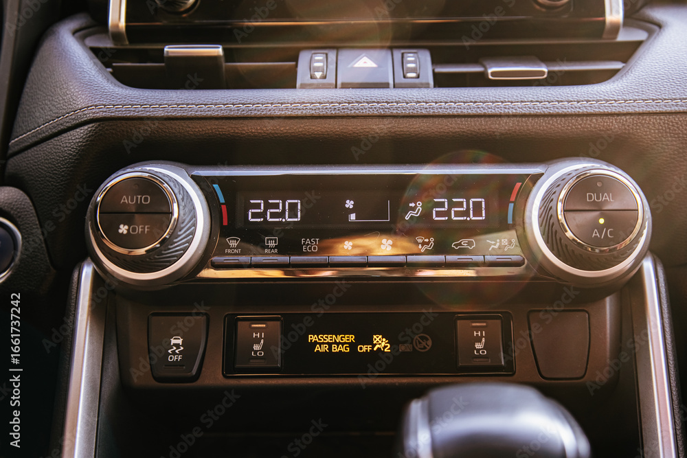 Fototapeta premium Modern car air conditioning and climate control panel