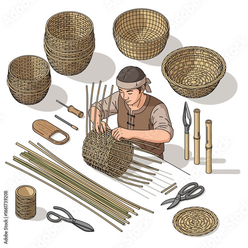 Crafting a Basket: Traditional Handcraft and Wicker Work