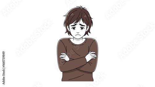 Melancholy Portrait: Captivating drawing of a dejected individual, showcasing subtle shades and emotions.