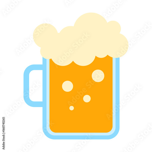シンプルなビールジョッキのベクターイラスト｜Simple Beer Mug Vector Illustration