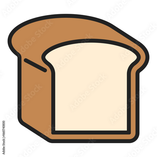 食パンのシンプルイラスト（厚切り）｜Simple Illustration of a Thick Slice of Bread