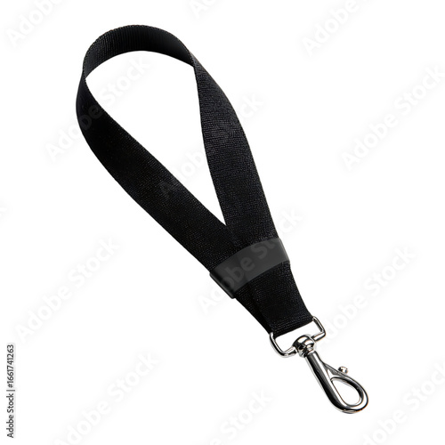 Black Wrist Strap with Metal Clasp on Black lanyard