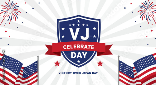 Let's celebrate VJ day, vector illustration design