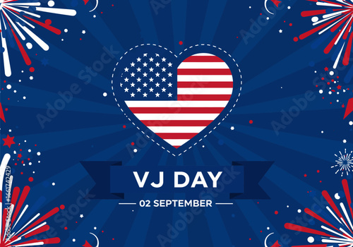 Celebrating VJ day, vector design illustration