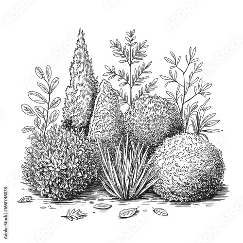 Bush and Shrub Silhouette Vector Pack  Grass, Plant, Foliage, Landscape Elements, Garden Nature Clipart for Design & Print