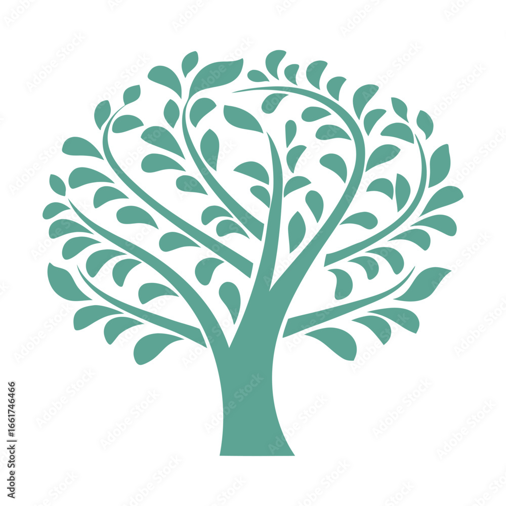 Fototapeta premium Green Tree Nature Vector Illustration