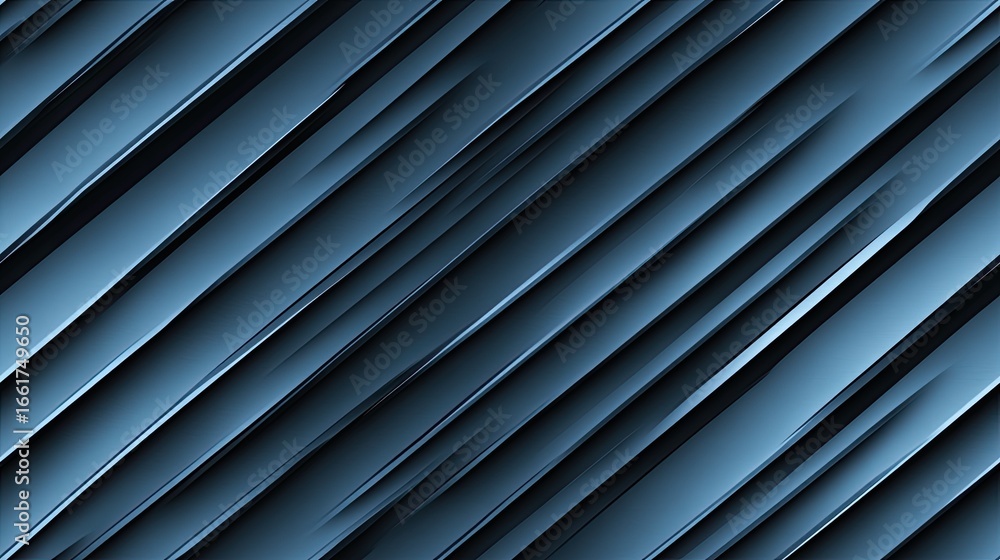 Obraz premium A striking dark blue geometric background showcases diagonal lines with a minimalist design, highlighting contrasts between light and shadow with a matte texture SEAMLESS PATTERN