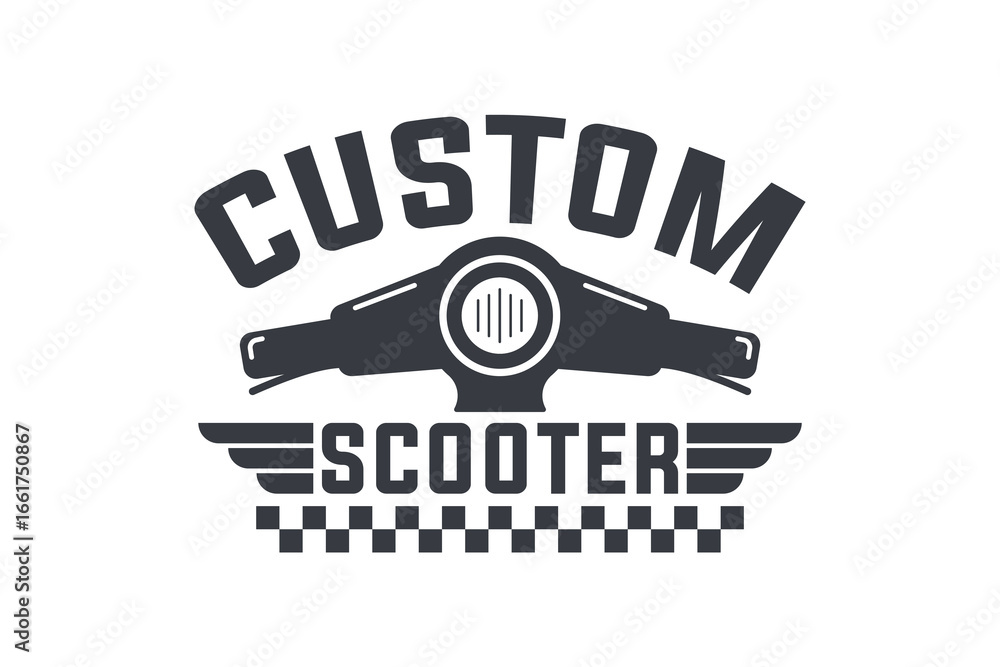 Obraz premium Vintage Scooter Emblem Motorcycle Badge Illustration