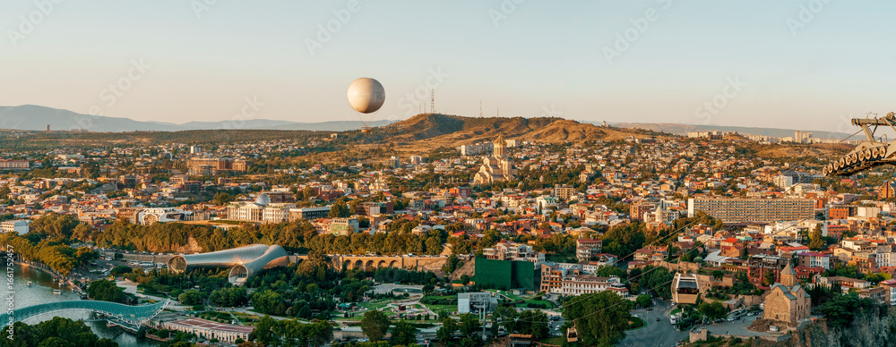 Obraz premium Tbilisi Panorama for Tourism banner Background