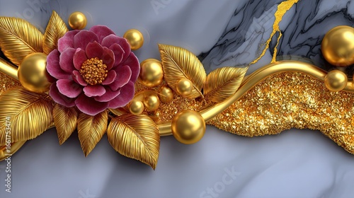 Elegant Gold and White Marble Background Design