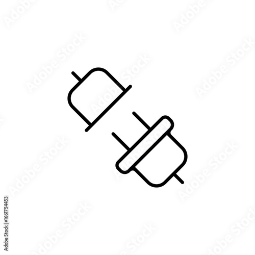 Socket plug linear icon. Line customizable illustration. Contour symbol. Vector isolated outline drawing. Editable stroke