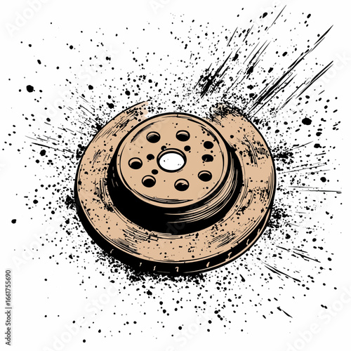 Disk brake on white background 