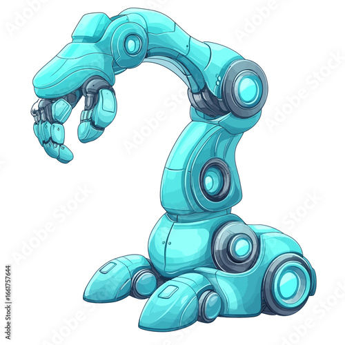 Blue robotic hand