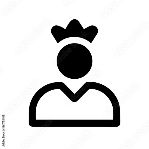 King queen royalty monarch crown prince princess leader authority power icon vector graphic illustration
