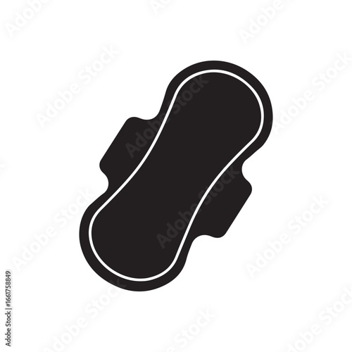 sanitary pad icon, sanitary vector, pad silhouette icon vector flat illustration design on white background