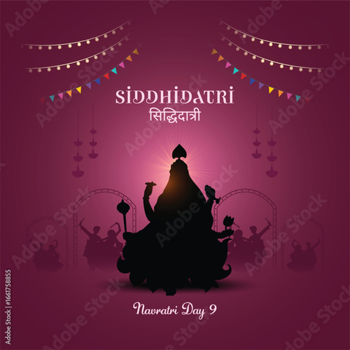 9 days of Navratri goddess durga avatars with color of the day. Day eight goddess siddhidatri. Hindi translation siddhidatri.