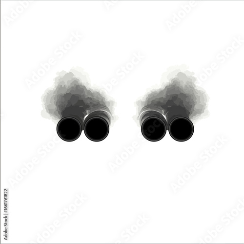 Exhaust pipe on white 