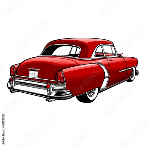 Red old car
