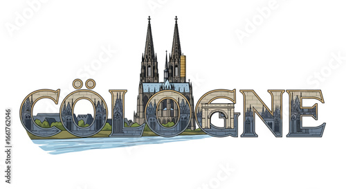 Cologne landmark cityscape.