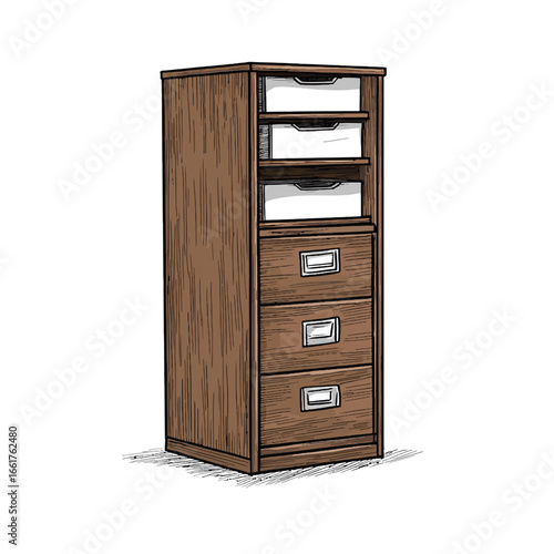 Wooden filing cabinet 