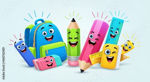Back to School: Happy Stationery Characters!
