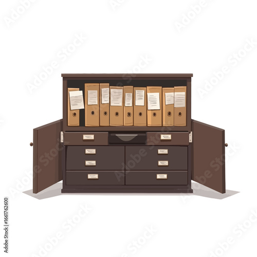 old wooden filing cabinet