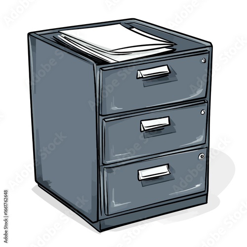Gray filing cabinet 