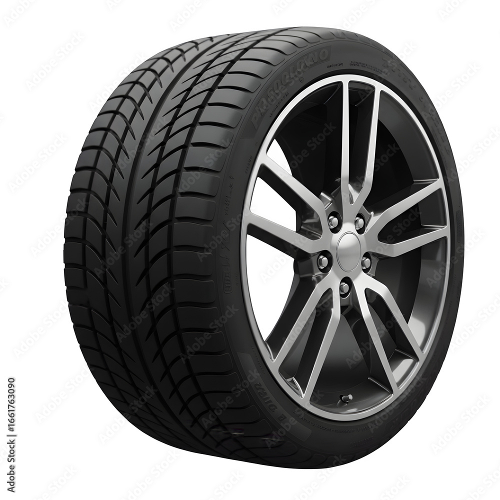Fototapeta premium car wheel isolated on white background