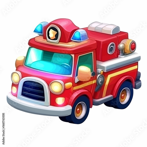 Firetruck on a white 