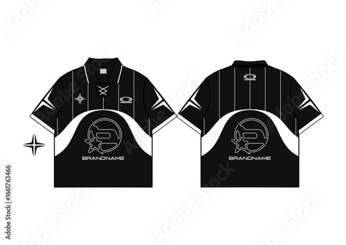 Mockup Jersey Oversized Black and White – Modern Streetwear Design