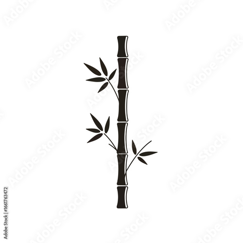 Wallpaper Mural Silhouette of a Bamboo Plant with Leaves. Torontodigital.ca