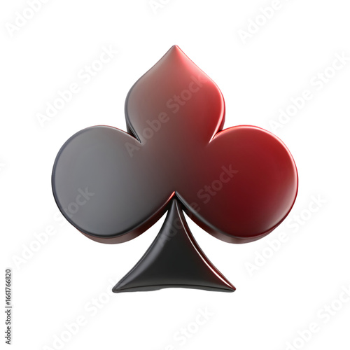 Card suits playing card symbols front view 3d rendering isolated on transparent background
