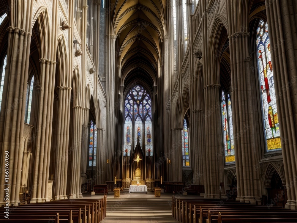 Fototapeta premium Child planting a young green seedling in the soil in a garden surrounded by lush plants. High quality photo