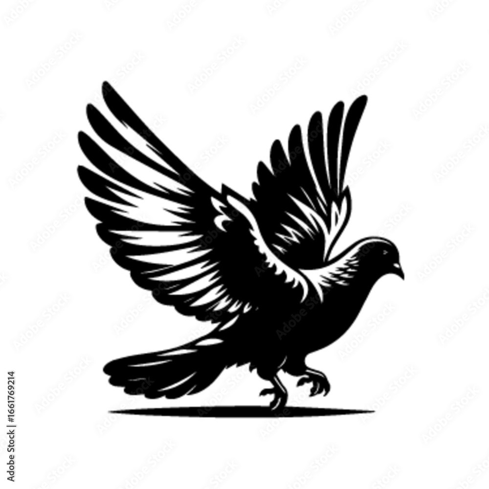 Fototapeta premium Colorful Flying Pigeon Bird Vector Illustration