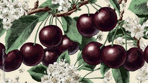 Plakat w ramie Sour Cherry Background