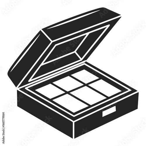 wooden box with jewelry on white