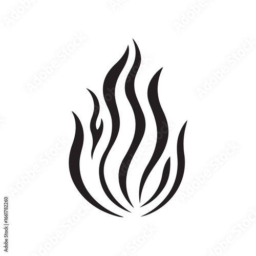 Vector illustration of a blazing flame logo with dynamic and sharp shapes. Ideal for fire-related businesses, energy companies, sports teams, and branding projects.