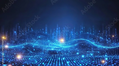 Digital Rain Cyber City Background: Sci-Fi Game & Film Design