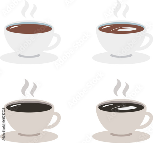 コーヒー　コーヒーカップ　アイコン　セット