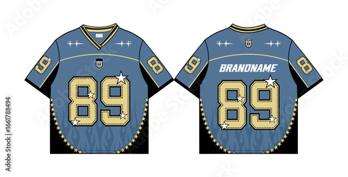 Mockup Jersey Oversized and Blue & Gold Star Theme
