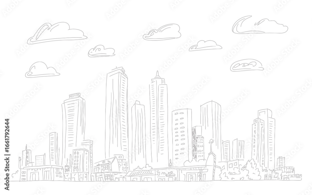 Fototapeta premium Abstract black and white line art background design