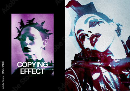 Acid Photocopy Poster Photo Effect Mockup