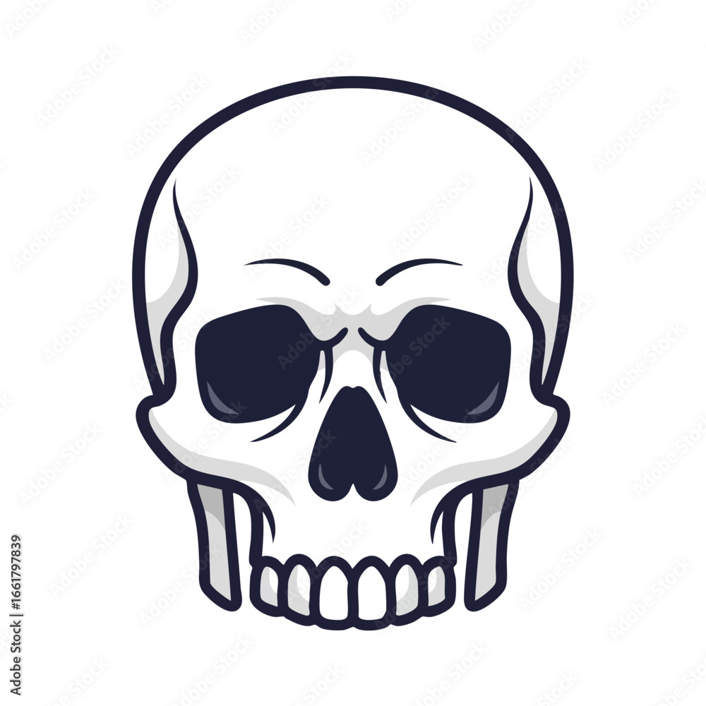 Fototapeta premium A simple cartoon skull graphic design.