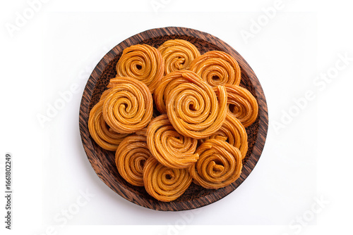 Traditional Indian Diwali snacks Chakali,murukku, also called chakli is also Indian Traditional Tea Time Snack Chakli, a deep fried snack, It is known as Chakali, Murukku, Muruku, Murkoo, Chakri
