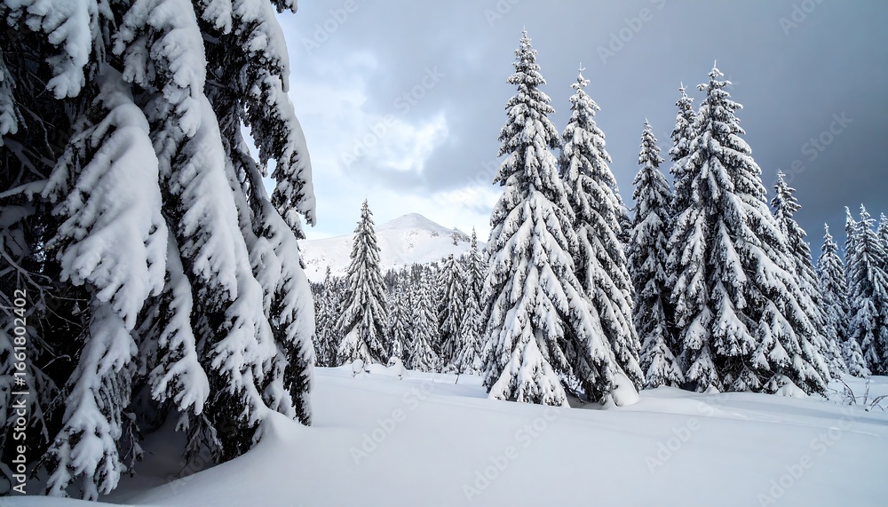 Obraz premium Snowy forest winter scene
