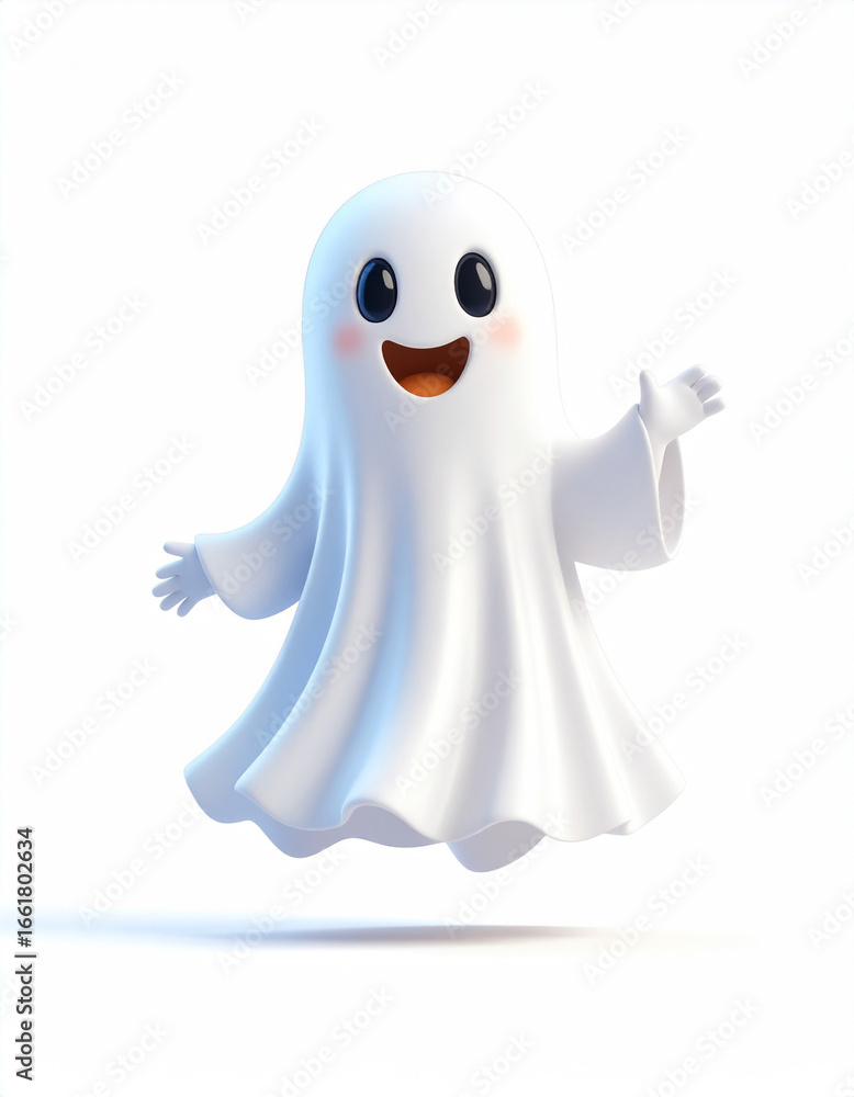 Obraz premium Halloween ghost celebration enchanting atmosphere animated character whimsical setting joyful vibe playful concept