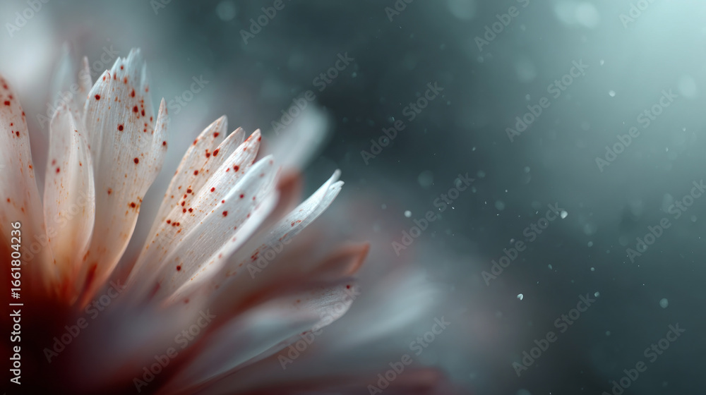 Fototapeta premium Soft blur flower petal macro bloom floral blossom evokes serene beauty