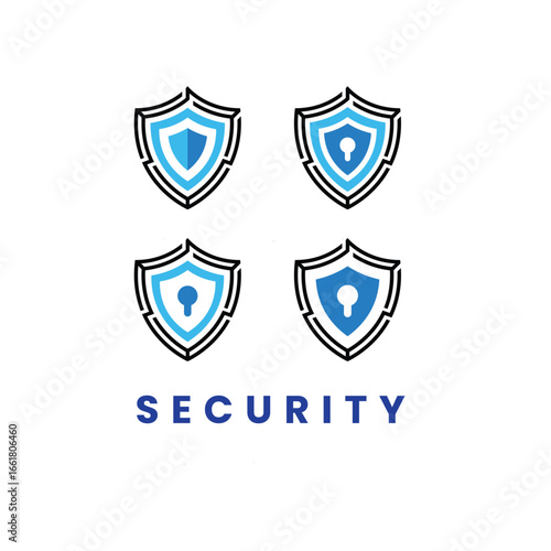Security Shield Icons Protection, Safeguard, and Digital Safety